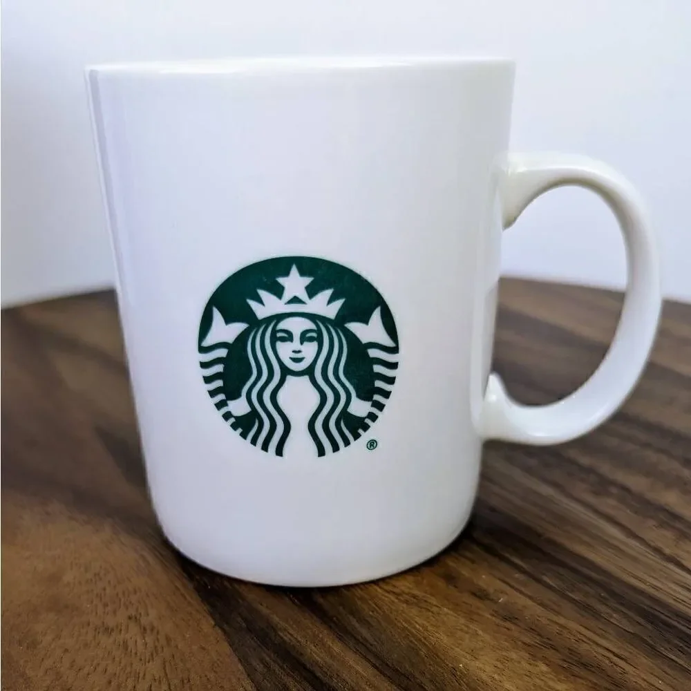 Starbucks 2011 Red and Black Travel Mug & White Regular Mug 12oz